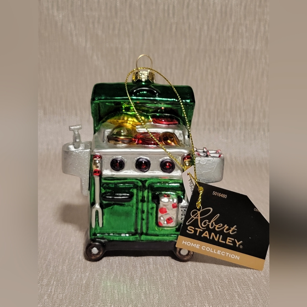 Blown Glass Grill Christmas Ornament